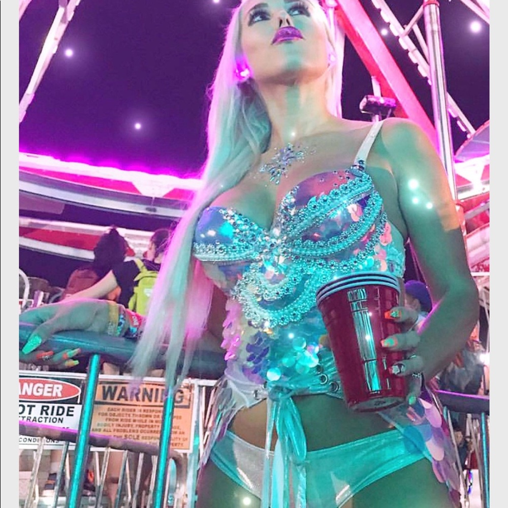 Mermaid Rave Bra top - Picture 4 of 6